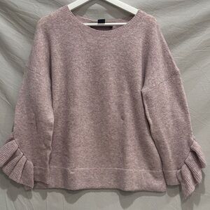 FRENCH CONNECTION Women's Pink Sweater with Ruffled Sleeves
